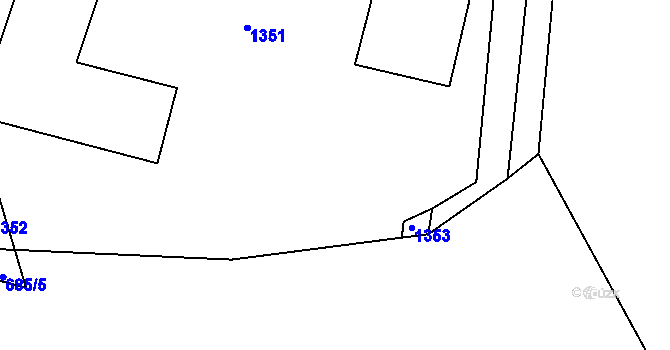 Parcela st. 2/4 v KÚ Jemnice u Tisové, Katastrální mapa