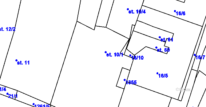 Parcela st. 10/2 v KÚ Jemnice u Tisové, Katastrální mapa