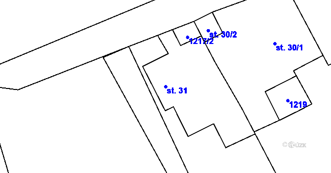 Parcela st. 31 v KÚ Jemnice u Tisové, Katastrální mapa