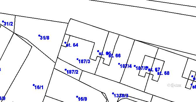 Parcela st. 65 v KÚ Jemnice u Tisové, Katastrální mapa
