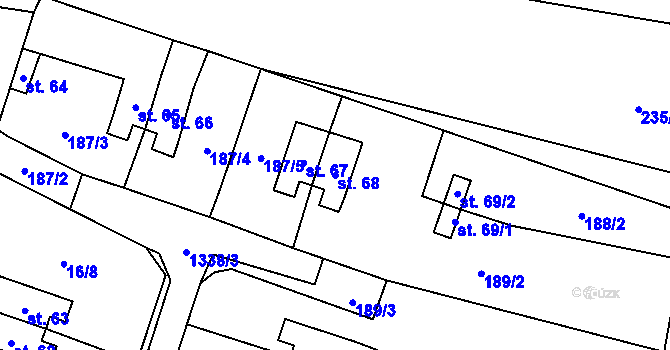 Parcela st. 68 v KÚ Jemnice u Tisové, Katastrální mapa