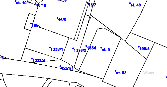 Parcela st. 73 v KÚ Jemnice u Tisové, Katastrální mapa