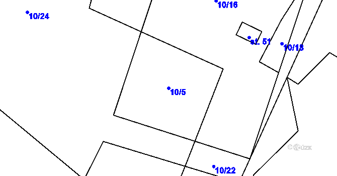Parcela st. 10/5 v KÚ Jemnice u Tisové, Katastrální mapa