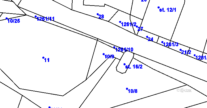 Parcela st. 10/9 v KÚ Jemnice u Tisové, Katastrální mapa