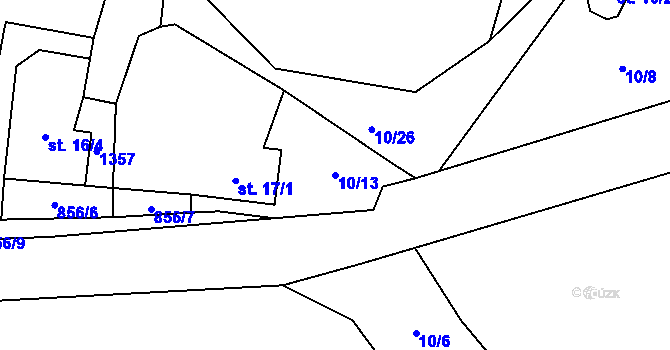 Parcela st. 10/13 v KÚ Jemnice u Tisové, Katastrální mapa