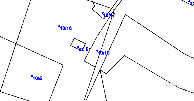 Parcela st. 10/18 v KÚ Jemnice u Tisové, Katastrální mapa