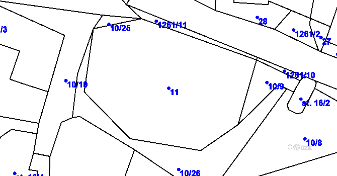 Parcela st. 11 v KÚ Jemnice u Tisové, Katastrální mapa