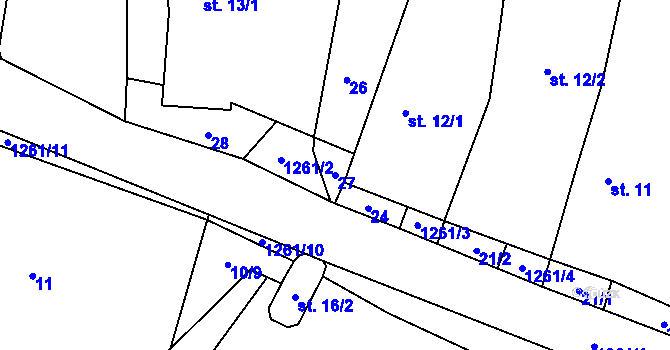 Parcela st. 27 v KÚ Jemnice u Tisové, Katastrální mapa