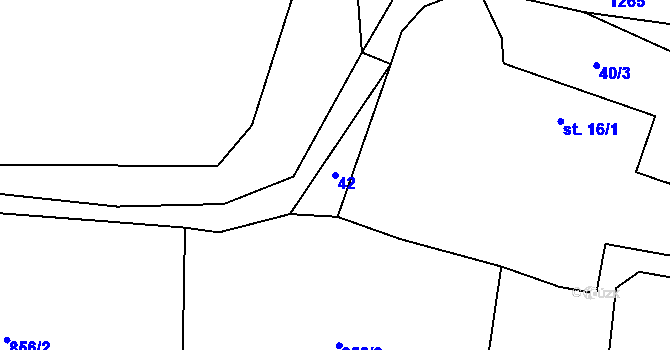 Parcela st. 42 v KÚ Jemnice u Tisové, Katastrální mapa