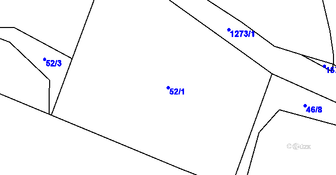 Parcela st. 52/1 v KÚ Jemnice u Tisové, Katastrální mapa