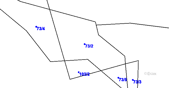 Parcela st. 73/2 v KÚ Jemnice u Tisové, Katastrální mapa