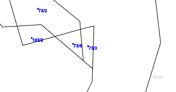 Parcela st. 73/3 v KÚ Jemnice u Tisové, Katastrální mapa