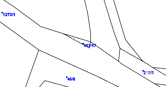 Parcela st. 167/17 v KÚ Jemnice u Tisové, Katastrální mapa