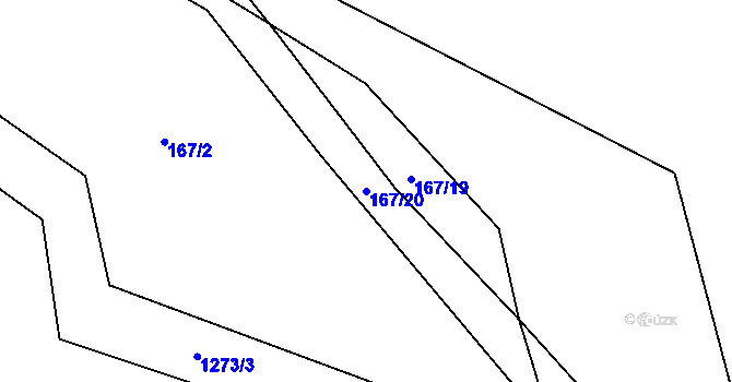 Parcela st. 167/20 v KÚ Jemnice u Tisové, Katastrální mapa