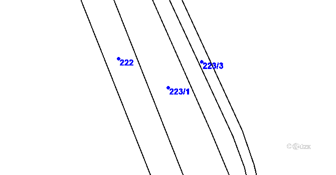Parcela st. 223/1 v KÚ Jemnice u Tisové, Katastrální mapa
