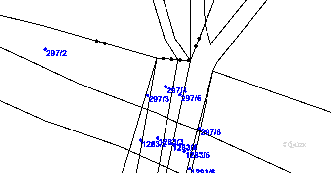 Parcela st. 297/4 v KÚ Jemnice u Tisové, Katastrální mapa
