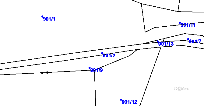 Parcela st. 901/2 v KÚ Jemnice u Tisové, Katastrální mapa