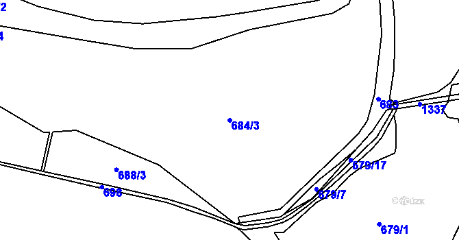 Parcela st. 684/3 v KÚ Jemnice u Tisové, Katastrální mapa