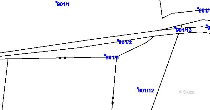 Parcela st. 901/9 v KÚ Jemnice u Tisové, Katastrální mapa