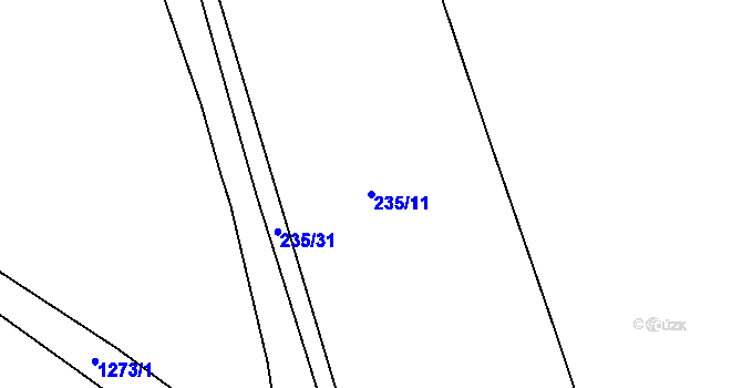 Parcela st. 235/11 v KÚ Jemnice u Tisové, Katastrální mapa