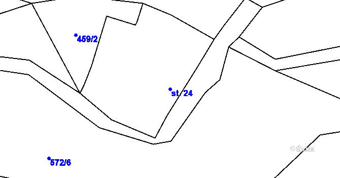 Parcela st. 24 v KÚ Kumpolec, Katastrální mapa