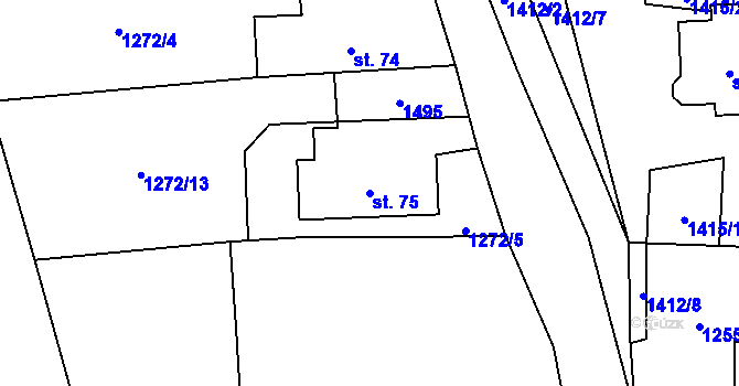 Parcela st. 75 v KÚ Kumpolec, Katastrální mapa