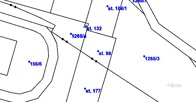 Parcela st. 98 v KÚ Kumpolec, Katastrální mapa