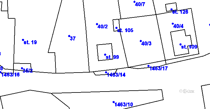 Parcela st. 99 v KÚ Kumpolec, Katastrální mapa