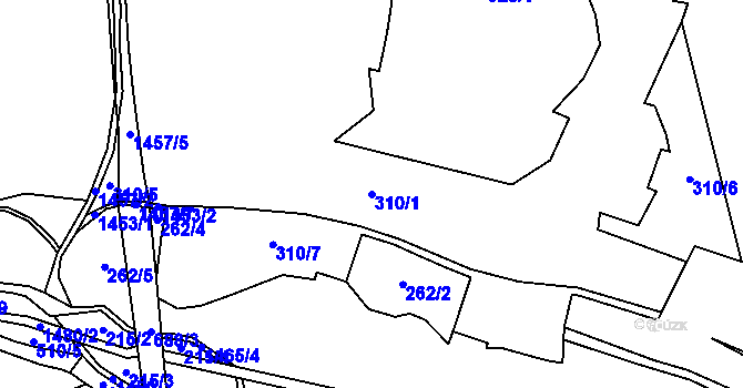 Parcela st. 310/1 v KÚ Kumpolec, Katastrální mapa