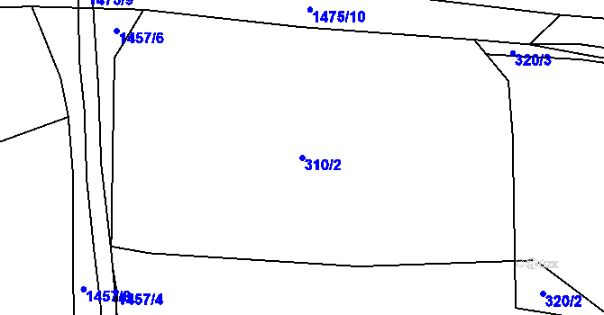 Parcela st. 310/2 v KÚ Kumpolec, Katastrální mapa