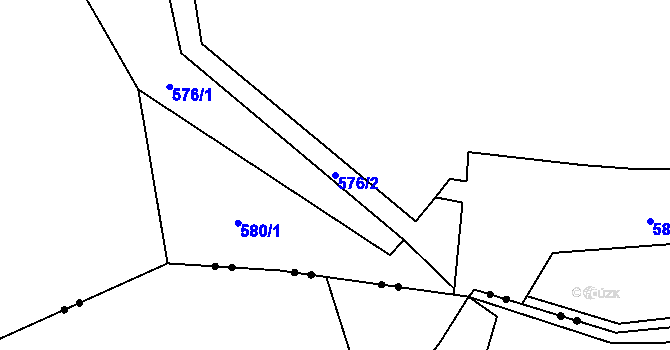 Parcela st. 576/2 v KÚ Kumpolec, Katastrální mapa
