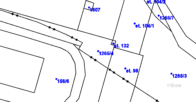Parcela st. 1265/4 v KÚ Kumpolec, Katastrální mapa