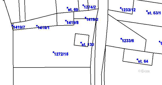 Parcela st. 130 v KÚ Kumpolec, Katastrální mapa