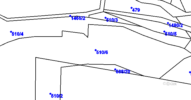 Parcela st. 510/6 v KÚ Kumpolec, Katastrální mapa