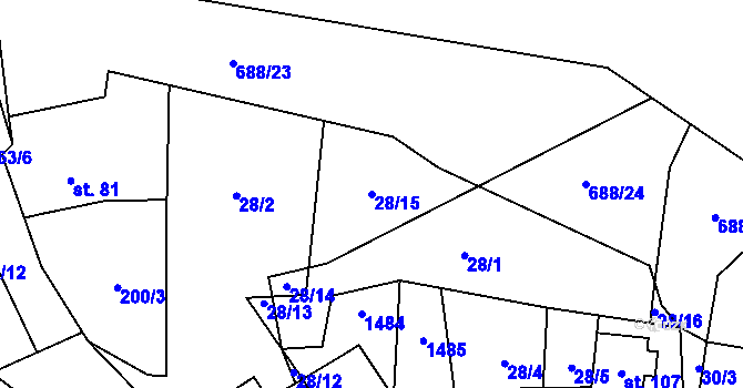 Parcela st. 28/15 v KÚ Kumpolec, Katastrální mapa