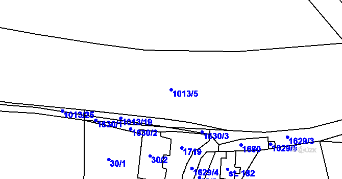 Parcela st. 1013/5 v KÚ Tisová u Tachova, Katastrální mapa