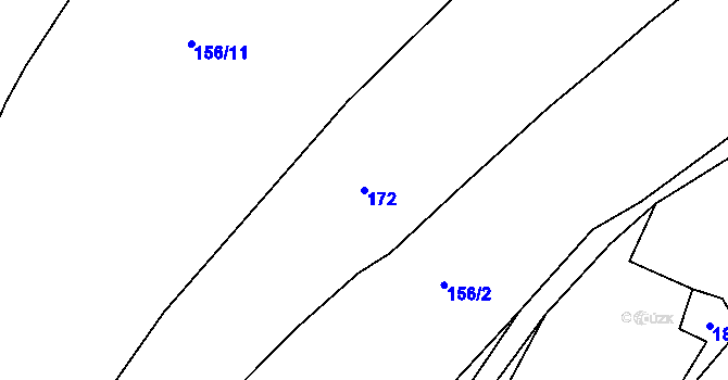 Parcela st. 172 v KÚ Tisová u Tachova, Katastrální mapa