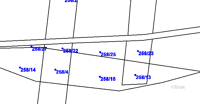 Parcela st. 258/25 v KÚ Tisová u Tachova, Katastrální mapa