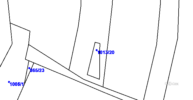 Parcela st. 1013/20 v KÚ Tisová u Tachova, Katastrální mapa