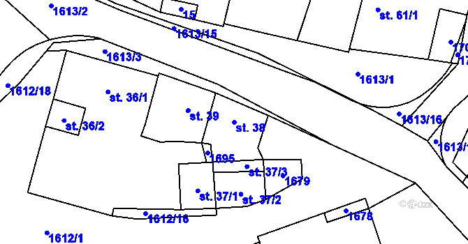 Parcela st. 38 v KÚ Tisová u Tachova, Katastrální mapa