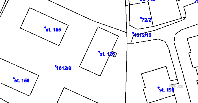 Parcela st. 176 v KÚ Tisová u Tachova, Katastrální mapa