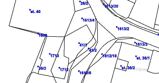 Parcela st. 41 v KÚ Tisová u Tachova, Katastrální mapa