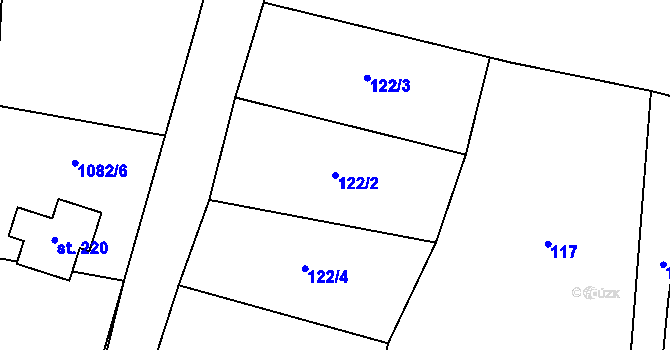 Parcela st. 122/2 v KÚ Tisová u Tachova, Katastrální mapa