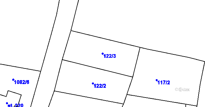 Parcela st. 122/3 v KÚ Tisová u Tachova, Katastrální mapa