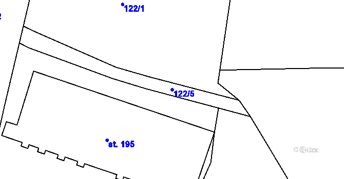 Parcela st. 122/5 v KÚ Tisová u Tachova, Katastrální mapa