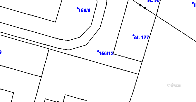Parcela st. 156/12 v KÚ Tisová u Tachova, Katastrální mapa