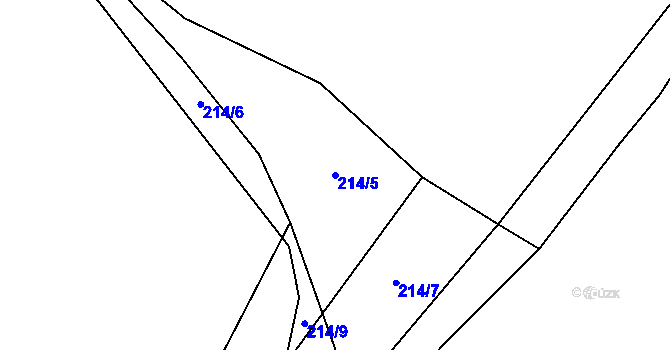 Parcela st. 214/5 v KÚ Tisová u Tachova, Katastrální mapa