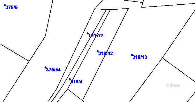 Parcela st. 319/12 v KÚ Tisová u Tachova, Katastrální mapa