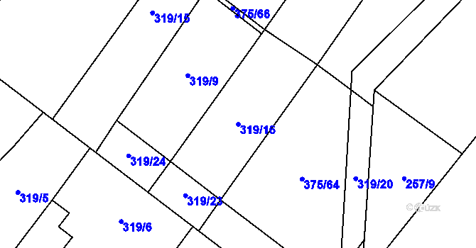 Parcela st. 319/16 v KÚ Tisová u Tachova, Katastrální mapa