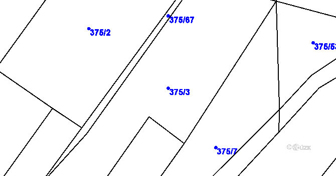 Parcela st. 375/3 v KÚ Tisová u Tachova, Katastrální mapa